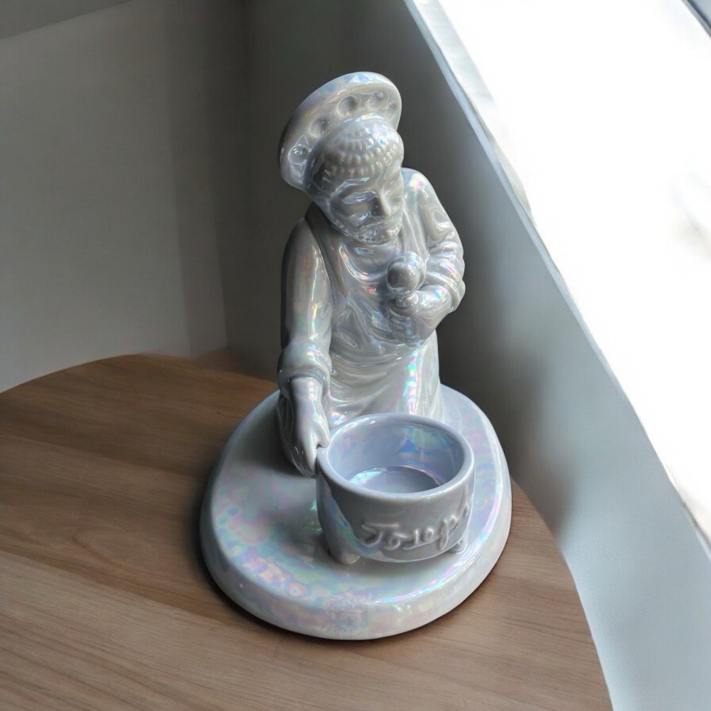 Show Others Unconditional Love Joseph Candle Holder Iridescent Ceramic Religion
